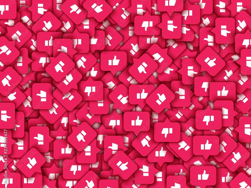 Vector social network background with like thumbs up icons pattern for live stream video chat. Web buttons for internet marketing campaign template, posters Vector social network background with like thumbs up icons pattern for live stream video chat. Web buttons for internet marketing campaign template, posters