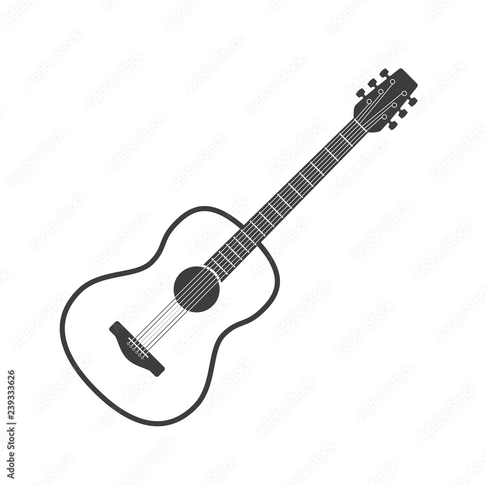 Fototapeta premium Acoustic guitar icon.