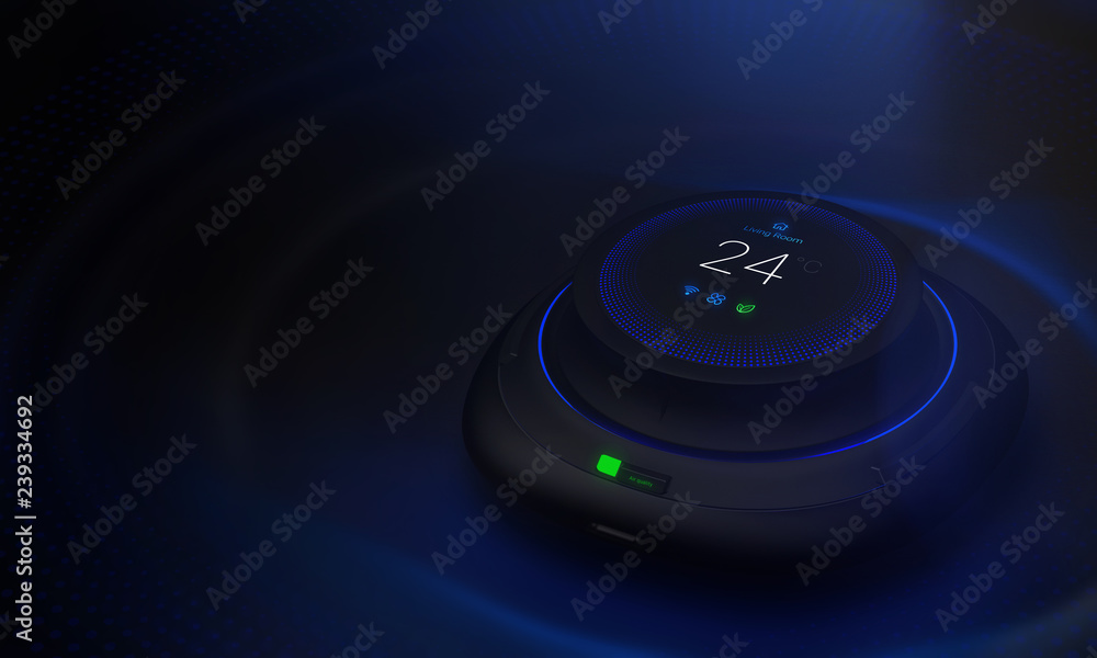 Modern smart home user interface control dial (3D illustration) Modern smart home user interface control dial (3D illustration)