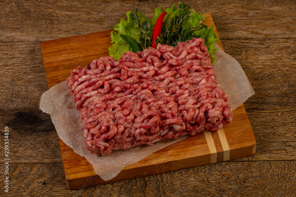 Raw pork minced meat