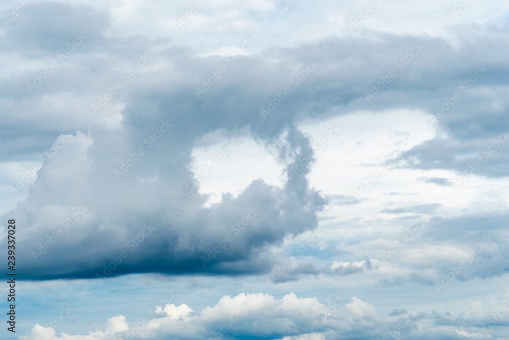 Vivid fresh bright colorful of white clouds and blue sky, beautiful nature to sky background concept.