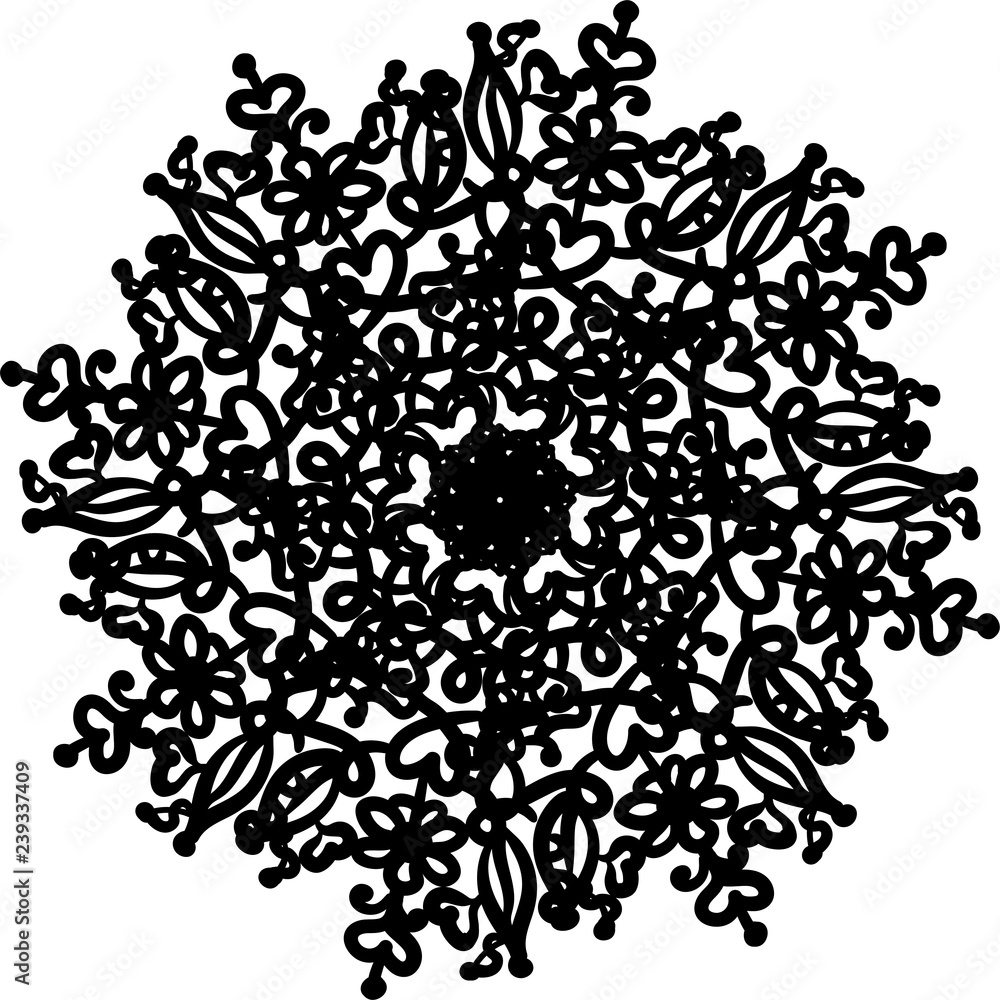 Abstract mandala design. Ornate snowflake. Abstract mandala design. Ornate snowflake.