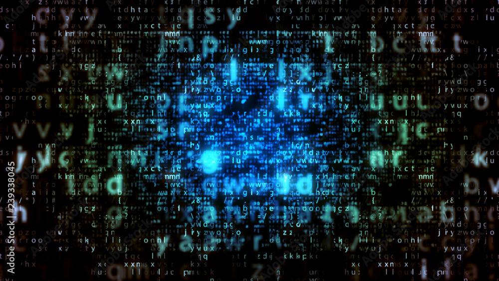 Blue Matrix Letters with Plazma Center Blue Matrix Letters with Plazma Center