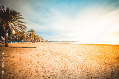 Deserted Beach in Alicante, Spain. Valencia region photo