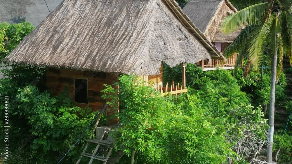 Tree houses on top of beautiful limestome cliff