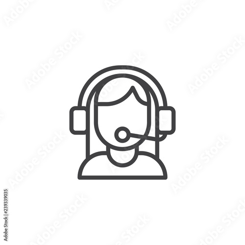 User Support, Operator outline icon. linear style sign for mobile concept and web design. Call, center operator simple line vector icon. Symbol, logo illustration. Pixel perfect vector graphics