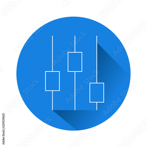 Equaliser icon, Line drawing, elements are grouped.
