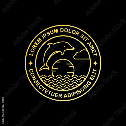 line art dolphin logo