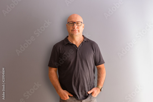 Fotografie Half-length front portrait of bold man