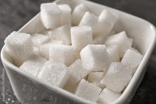 White sugar cubes in cerami...