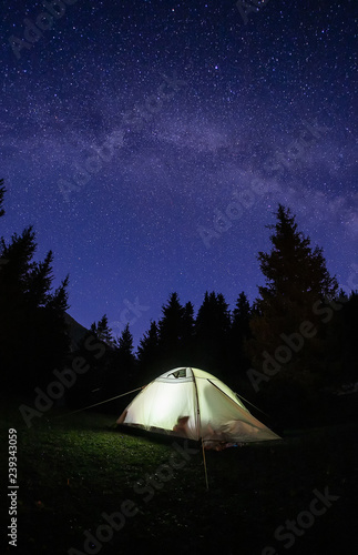Tent against the starry sky