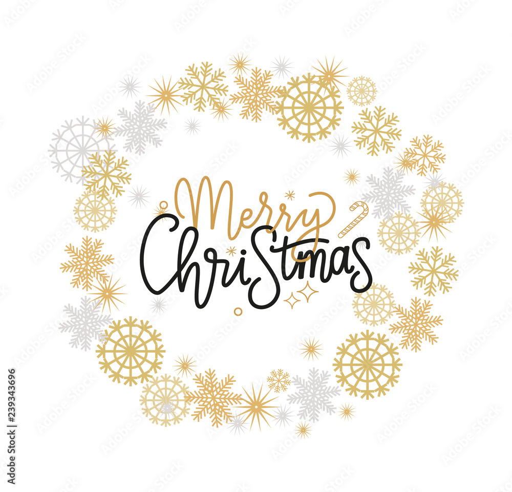 Merry Christmas Festive Greeting Calligraphic Print Merry Christmas Festive Greeting Calligraphic Print