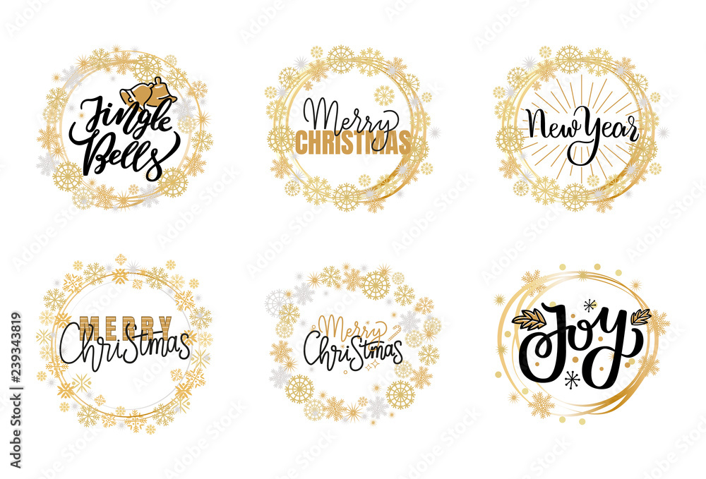 Merry Christmas Fest Greetings, Calligraphic Print