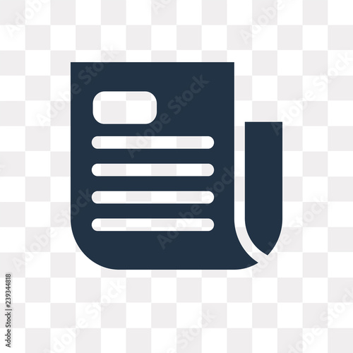 Newspaper vector icon isolated on transparent background, Newspaper  transparency concept can be used web and mobile