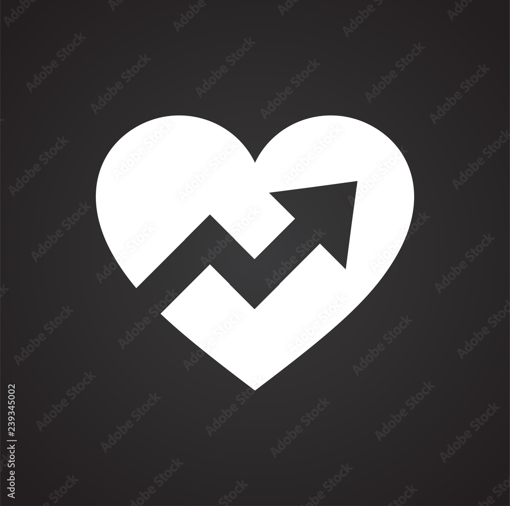 Heart with arrow icon on black background for graphic and web design, Modern simple vector sign. Internet concept. Trendy symbol for website design web button or mobile app Heart with arrow icon on black background for graphic and web design, Modern simple vector sign. Internet concept. Trendy symbol for website design web button or mobile app