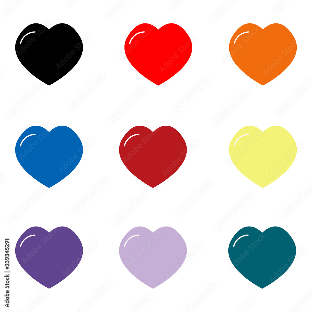 set hearts icon on white background. hearts sign. flat style. tie symbol. Valentine heart icon for your web site design, logo, app, UI. set hearts icon on white background. hearts sign. flat style. tie symbol. Valentine heart icon for your web site design, logo, app, UI.