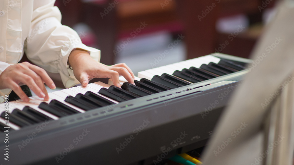 Fototapeta premium Piano Lessons and Piano Playing