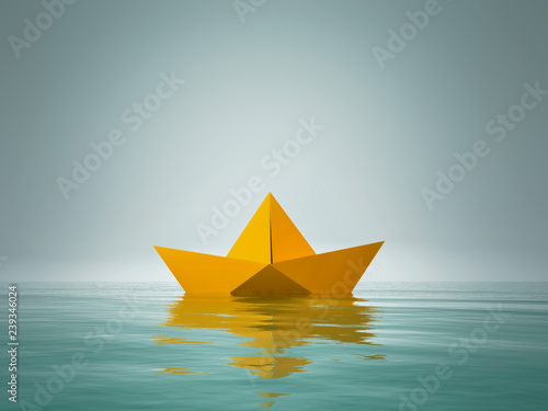 Origami paper boat.