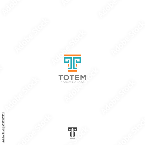 Vector Totem geometric illustration, logo design.