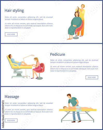 Hair Styling and Hairstyle Change Poster Vector