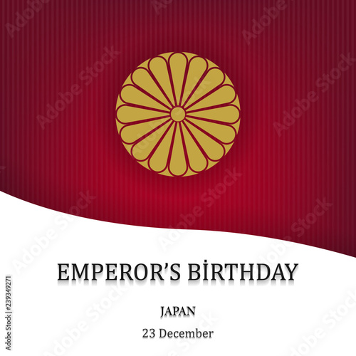 the emperor's birthday, 23 december, japan, Celebration card vector illustration,
