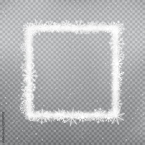 snowy square frame winter template