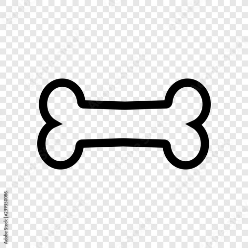 Bone icon vector transparent grid