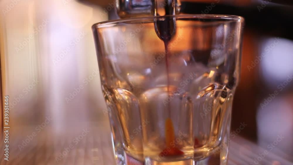 Fresh coffee in glass Fresh coffee in glass