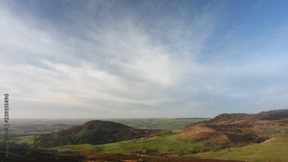 Timelapse of clouds over Hen Cloud and The Roaches from Ramshaw Rocks, Staffordshire in the Peak District National Park. Timelapse of clouds over Hen Cloud and The Roaches from Ramshaw Rocks, Staffordshire in the Peak District National Park.