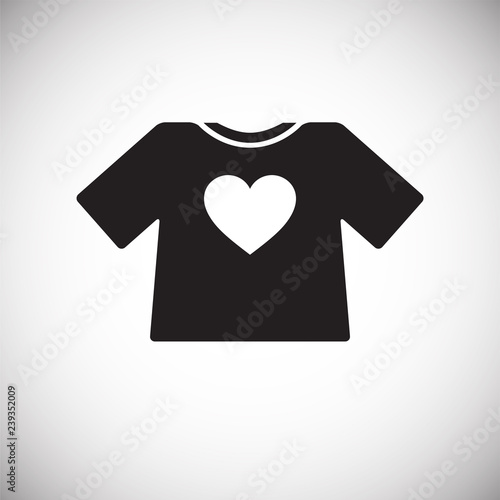 Heart t-shirt icon on white background for graphic and web design, Modern simple vector sign. Internet concept. Trendy symbol for website design web button or mobile app