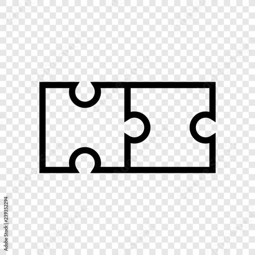 Puzzle icon vector transparent grid