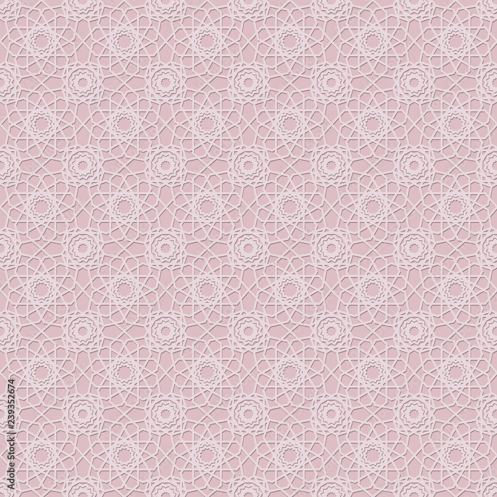 delicate pink geometric seamless pattern with Arabian motifs delicate pink geometric seamless pattern with Arabian motifs