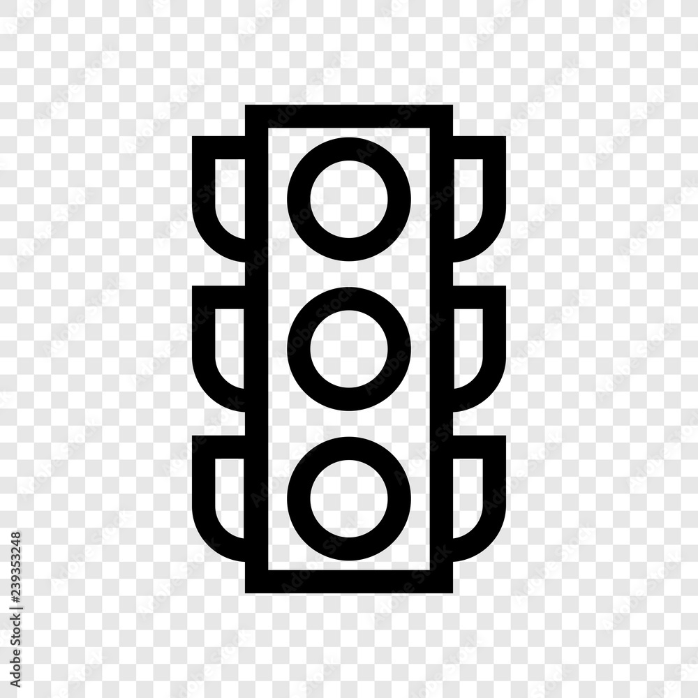 Traffic light icon vector transparent grid Traffic light icon vector transparent grid