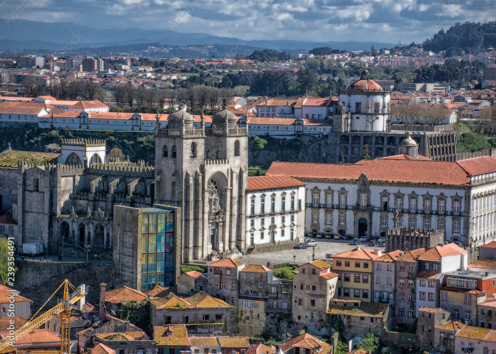 Obraz premium Porto Cathedral from Clerigos Tower. Porto, Portugal 