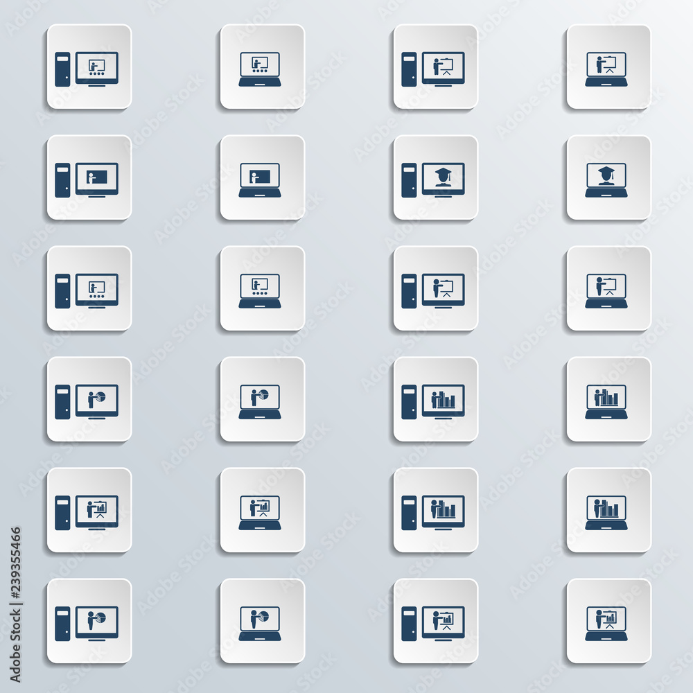 Set of Online Education Related Vector Icons. 