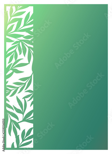Laser cut ornamental vector template. Die cut paper card with openwork ornament.