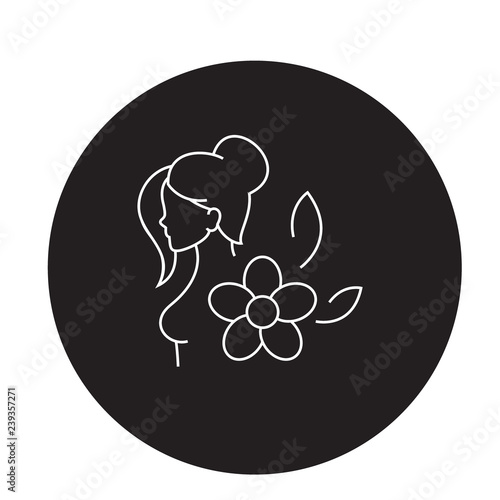 Hormonal balance black vector concept icon. Hormonal balance flat illustration, sign, symbol