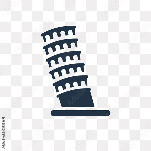 Pisa tower vector icon isolated on transparent background, Pisa tower  transparency concept can be used web and mobile