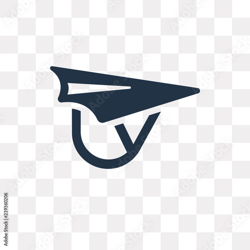 Hang glider vector icon isolated on transparent background, Hang glider  transparency concept can be used web and mobile