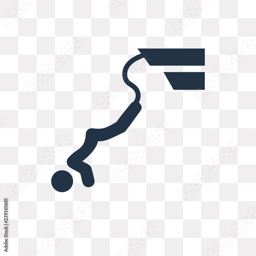 Bungee jumping vector icon isolated on transparent background, Bungee jumping  transparency concept can be used web and mobile