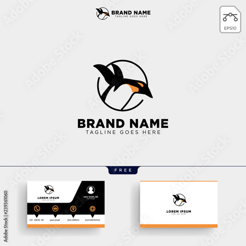 Penguins Logo template and business card