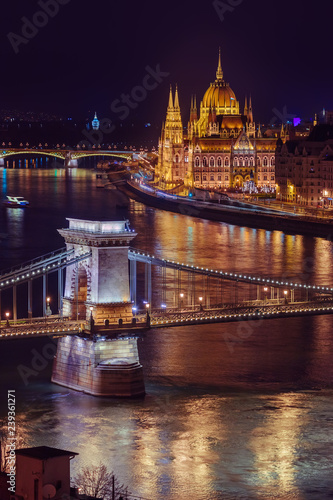 Canvas Print Parliament in Budapest Hungary
