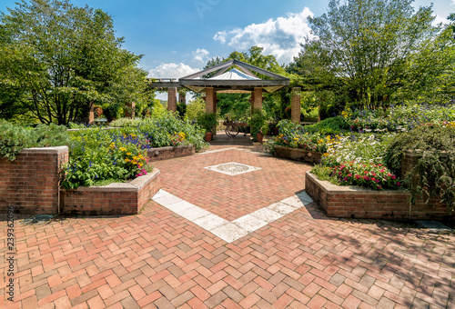 Patio Gardens area at the Chicago Botanic Garden, Glencoe, Illinois, USA