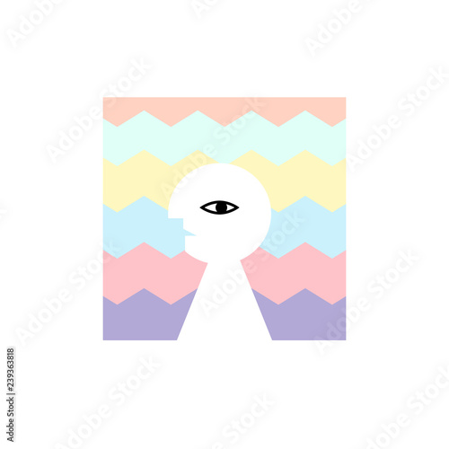 Abstract man in emotional imbalance