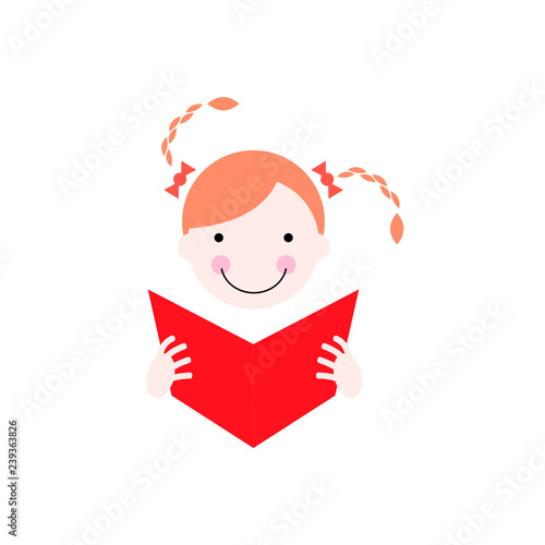 Redhead girl with a book