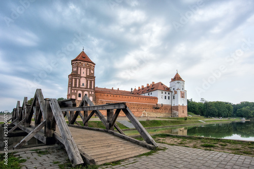 Europe. Belarus. Mir. Mir castle on a summer morning photo