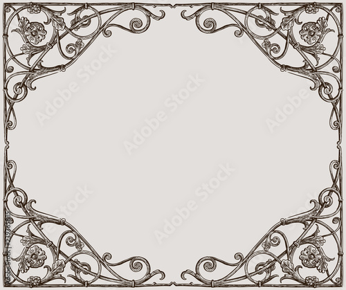 Vector drawing of a decorative frame in art nouveau style