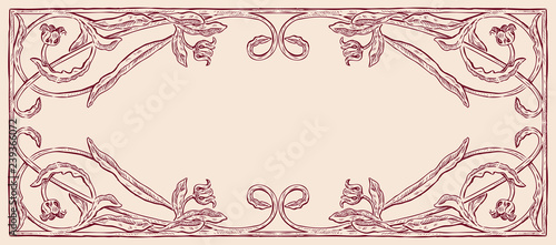 Vector image of decorative frame in art nouveau style