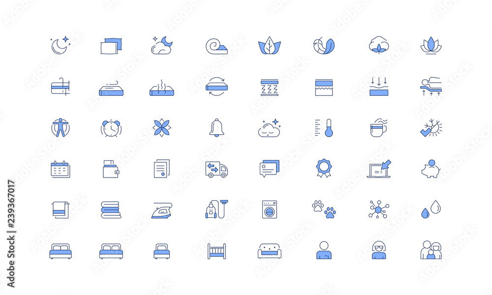 Orthopedic Mattress, Bed, Sleep Vector icon set Orthopedic Mattress, Bed, Sleep Vector icon set