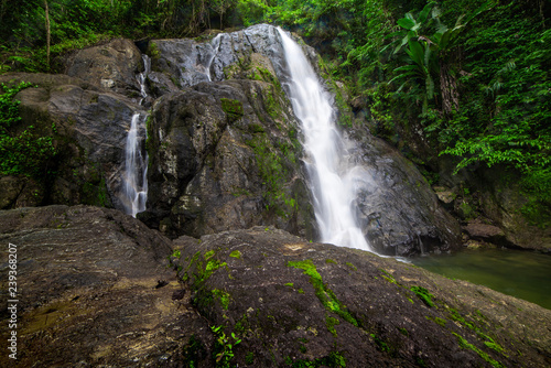 Waterfalls in the rainforest photographed in Khao Yai National Park  Thailand.